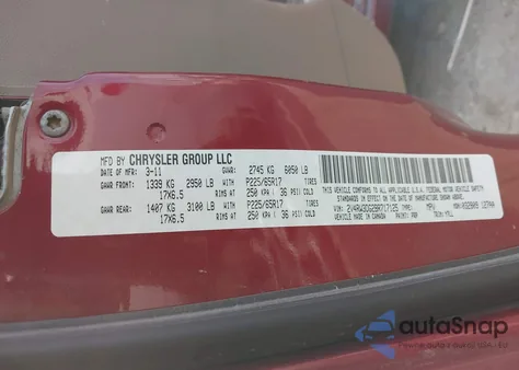 2011 Volkswagen Routan Se z USA, uszkodzony, nr VIN 2V4RW3DG2BR717125